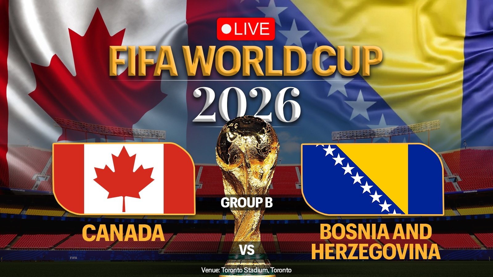 Canada vs Bosnia Live Score FIFA World Cup 2026: No Dzeko or Davis in XIs
