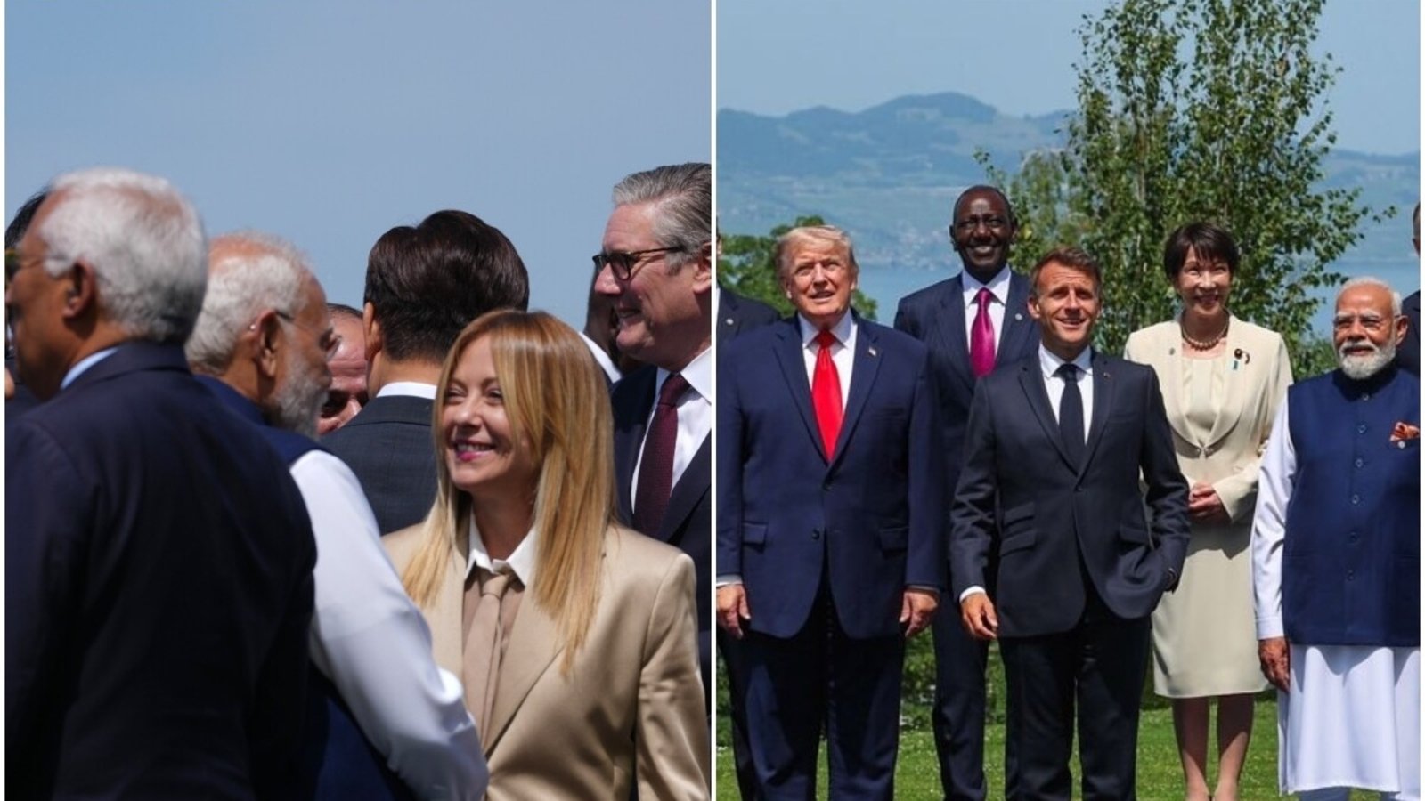 PM Modi smiles next to Trump, Meloni, Macron at G7 meet, pictures emerge