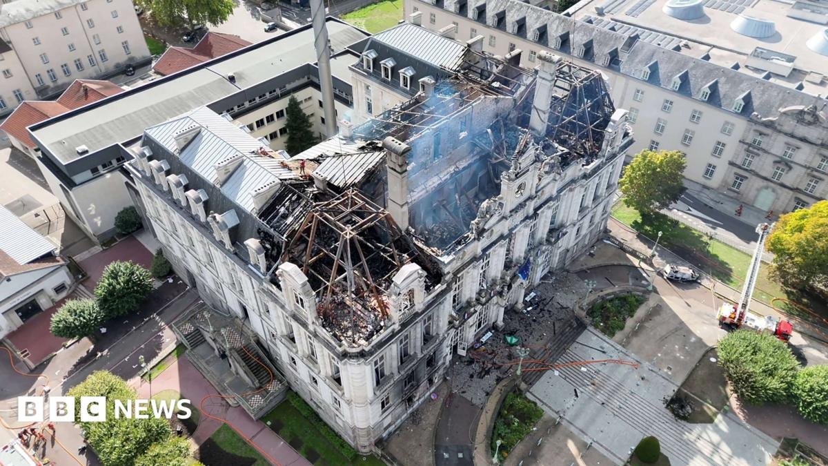 Suspect arrested after historic town hall set alight - French media