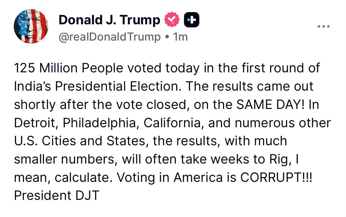 Trump mistakes Brazil for India, says 125 million voted today in 'India's Presidential Election'