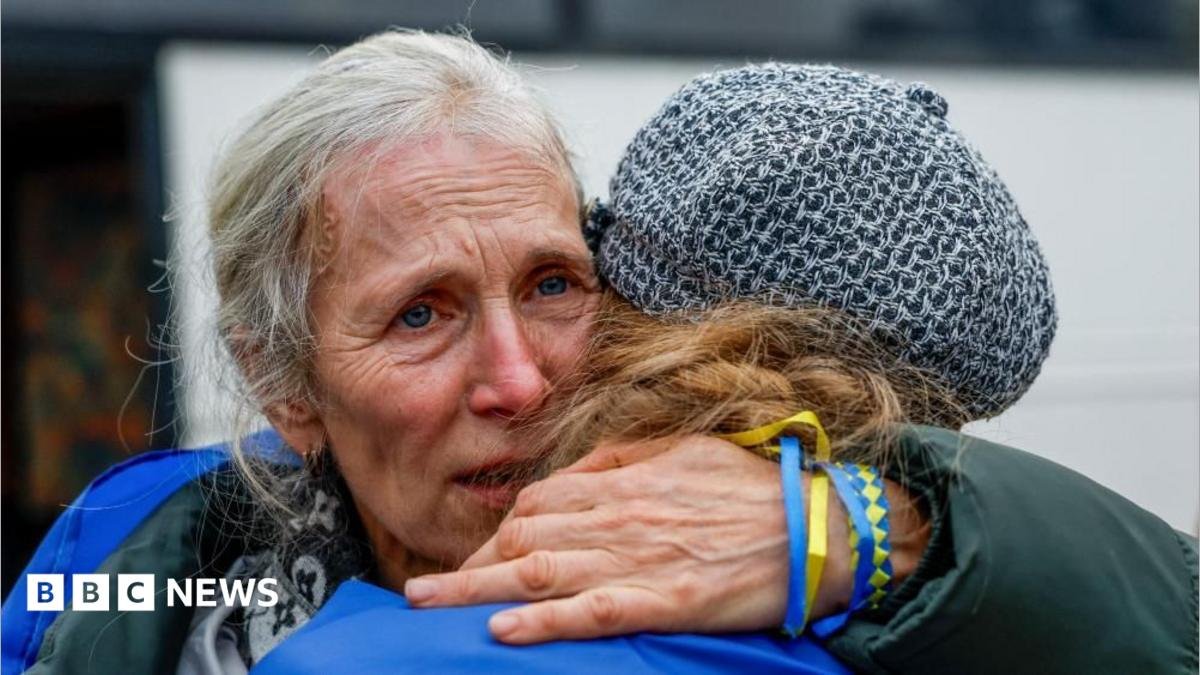 Ukrainian evacuees reunite with family after years trapped in Russia-occupied city