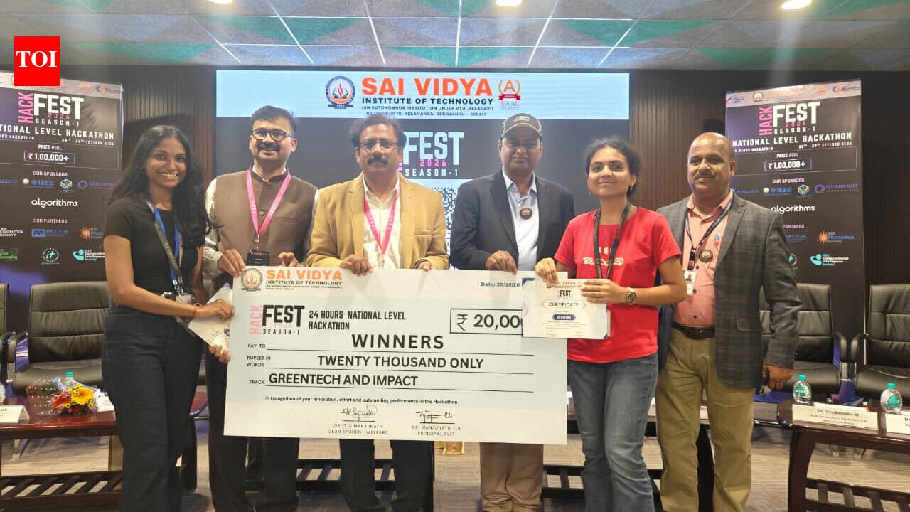 RV University students win first prize at national-level HackFest 2026 for carbon footprint tracking project